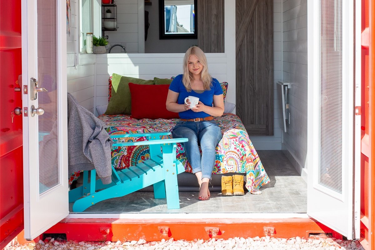 Erin in her container home